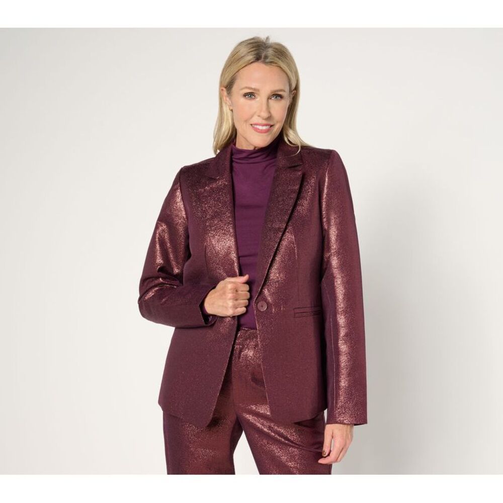 SUNNYLiFE Women's Jacket Sz S Carpet Soft Shimmer Blazer Brown